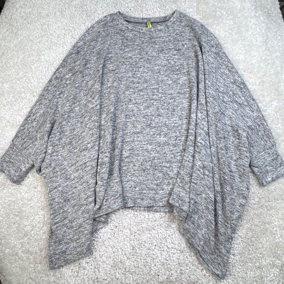 Betabrand Heathered Gray Flowy Batwing Sleeve Oversized Top XL - Picture 1 of 6